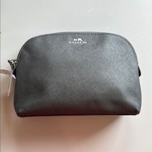 Coach Leather Cosmetic Bag Pewter